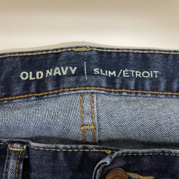 Old Navy Dark Wash Distressed Slim Fit Denim Jeans – 30x32 - Picture 7 of 7